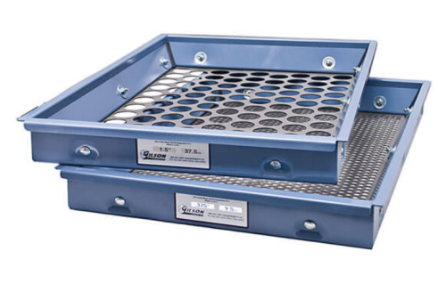 Screen Tray, Steel Plate, Round Hole, 1-1/2 in. (37.5 mm) for Use with Gilson TS-1 Testing Screen System, Gilson, TSA-115 1-1/2""