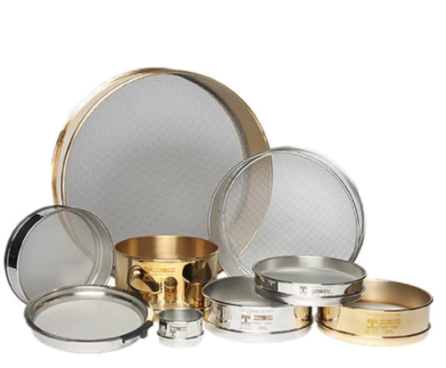 Test Sieve, US # 35 3 in. Diameter, 1-3/4 in, Full Height, Stainless Steel Frame and Cloth, 500 Micrometer Mesh, W.S Tyler, 1299