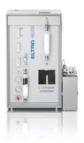 Eltra Carbon/Sulfur Analyzer - Helios, CS-580A 3 Cell 1xC 0.05-100% C + 2xS 0.005-2% S + 2-20% S - Includes Analyzer, Computer, and Balance, Verder Scientific,  88100-4020 (Shown with Sample Autoloader Attached)
