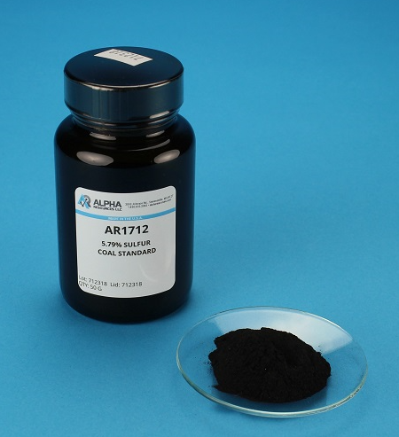 Coal Standard, 6.50% Sulfur, Certificate of Analysis Provided with Each Sample (Values Are in a Range Similar to this Result and Will Vary Based on Current Lot Available)