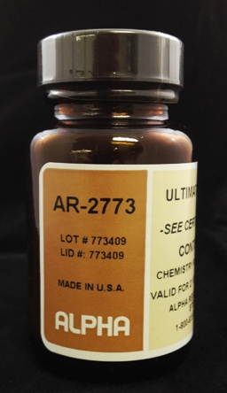 Coal Standard, Ultimate Analysis Values, AR2773.  Certificate of Analysis Provided with Each Sample (Values Are in a Range Similar to this Result and Will Vary Based on Current Lot Available)