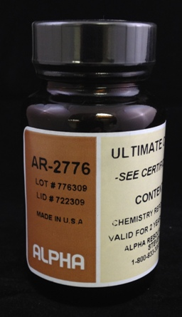 Coal Standard, Ultimate Analysis Values, AR2776.  Certificate of Analysis Provided with Each Sample (Values Are in a Range Similar to this Result and Will Vary Based on Current Lot Available)