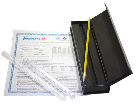 NIST Traceable - Factory Certified Non-Mercury Glass Thermometers - Spirit Filled, -1/51°C  Total Immersion, 460mm