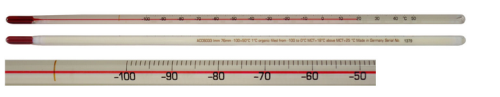 PRECISION LABORATORY Non-Mercury Thermometers - Red Spirit, -20 to 110°C, 76mm Immersion, 305mm