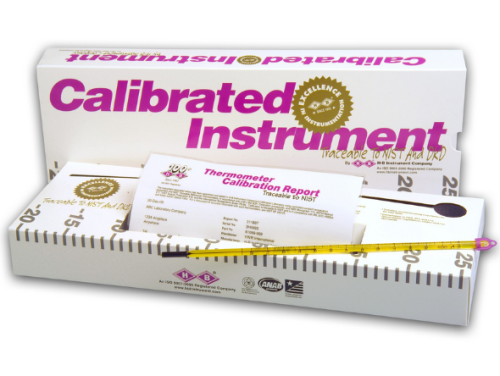 Thermometer, Easy-Read Individually Calibrated Liquid-In-Glass Laboratory -20 to 110 °C, 76mm Immersion, Non-Mercury, 602020100