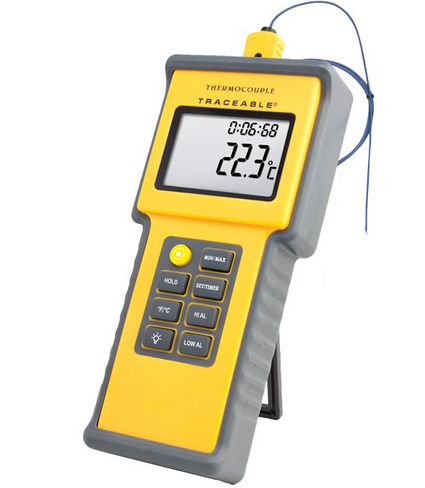 Traceable Digital Total Range Thermometer, Water-Resistant Case with an O-Ring Gasket, Designed for Rough Handling, Cole Parmer, 4015