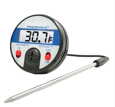 Traceable Thermometer, Full Scale Digital, -50 to 250 degrees C (-58 to 500 degrees F), Antylia, 4152