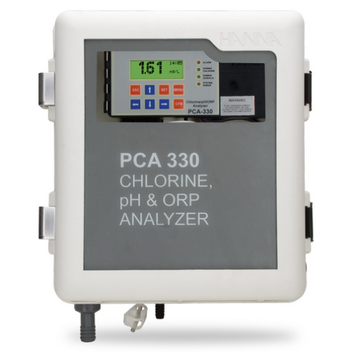 Free & Total Chlorine/pH/ORP/Temperature Analyzer, 115V, Hanna Instruments, PCA330U-1