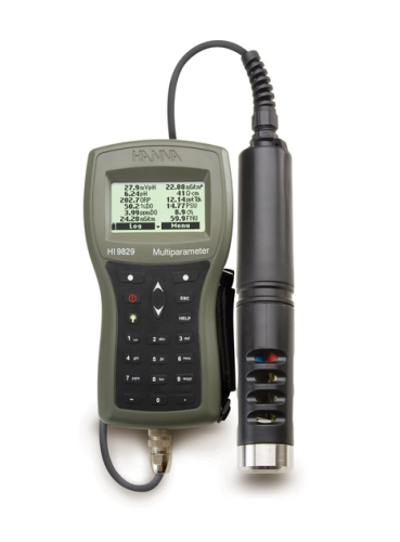 Multiparameter pH/ISE/EC/DO/Turbidity Waterproof Meter with GPS and Basic Probe/10 m cable, Hanna Instruments, HI9829-11101