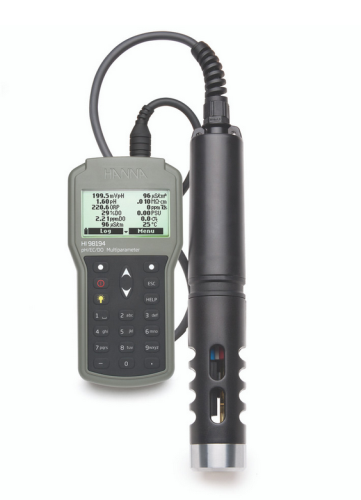 Multiparameter Meter, pH/EC/TDS/Salinity/DO/Pressure/Temperture, Handheld, with Electrode and 4 m Cable, Waterproof, Hanna Instruments, HI98194