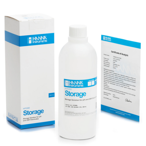 pH Electrode Storage Solution, 500 mL, Hanna Instruments, HI70300L
