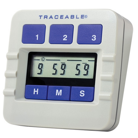 Traceable Original Lab Timer, 3 Channel, 9 Hours 59 Minutes 59 Seconds, 3 in. x 3 in. x 1-3/8 in., Antylia 5002