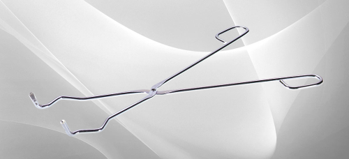 Crucible Tongs, Extra-Long, Steel, Nickel Plated 1/4 in.(6 mm) Wire Size, 18 in. (457 mm) Length