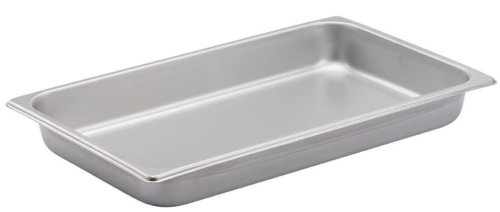 Pan, Stainless Steel, 20.7 x 12.7 x 2.5 in, 8.3 qt, Oversized Flanges, Gilson Company, SC-50