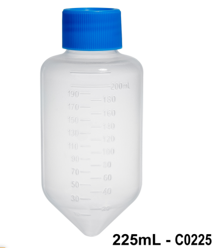 Centrifuge Tubes, Large Volume, 225 mL, Polypropylene with High-Density Polyethylene Plug-Type Screw Caps, 90/CS (18 Bags of 5 Tubes), MTC Bio, C0225