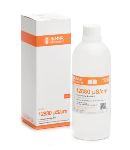 Conductivity Solution, 12880 microS/cm, 500ml Bottle, Hanna Instruments, HI7030L