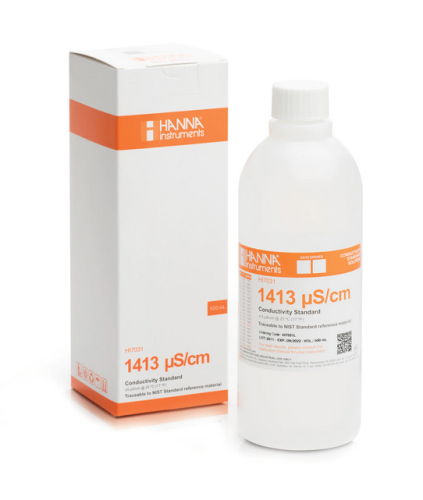 Conductivity Solution, 1413 microS/cm, 500ml Bottle, Hanna Instruments, HI7031L