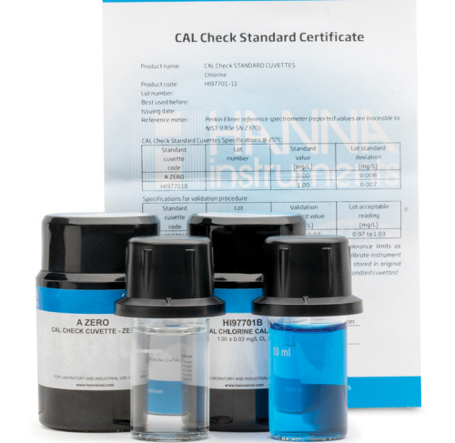Free and Total Chlorine CAL Check Standards for HI97701 and other Photometers, Hanna Instruments, HI97701-11