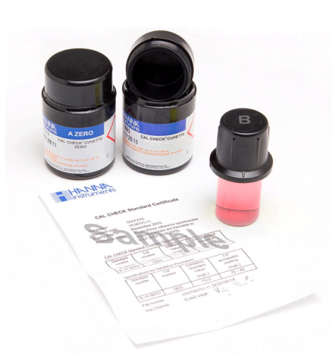 CAL CHECK Standards Cuvette Set for Free Chlorine, (Non-Regulated), Hanna Instruments, HI96701-11
