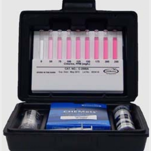 Chlorine (Free & Total) CHEMets Visual Kit, 30 Tests, 0-50 & 0-250 ppm, Chemetrics, Inc., K-2504A,  Non-Regulated