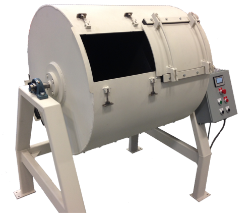 Model 500 Double Drum Tumbler for Tumbler Test for Coke, 120 Vac / 1PH / 50-60 Hz (Sketch Image is Shown with Optional Cart and Tray)