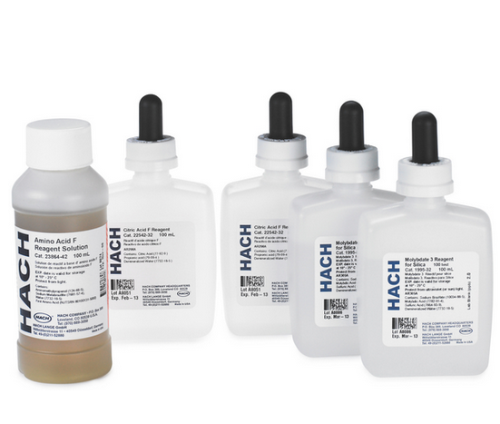 HACH Silica Reagent Set, Ultra Low Range, Bulk Solution, Approximately 100 Tests