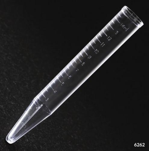 Centrifuge Tube, 15 mL, Polystyrene, Molded Graduations, with Separate Natural Plug Cap, Non-Sterile, 1000/CS, Globe Scientific, 6262