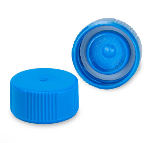 Screw Cap for Microtube, with O-Ring, Blue, Non-Sterile, 1000/PK, Globe Scientific, 111671B