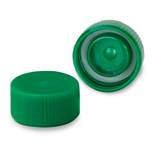 Screw Cap for Microtube, with O-Ring, Green, Non-Sterile, 1000/PK, Globe Scientific, 111671G