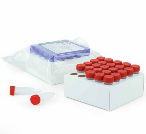Diamond Midi Centrifuge Tube, 5.0 mL, Polypropylene, Assembled Blue Screw Cap, Graduated, STERILE, 500/CS (20 Racks of 25), Globe Scientific, 111580BRS