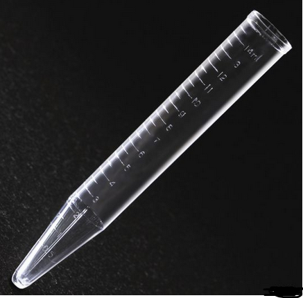 Centrifuge Tube, 15 mL, Polystyrene, Molded Graduations, Non-Sterile, 100/CS, Globe Scientific, 6265-100
