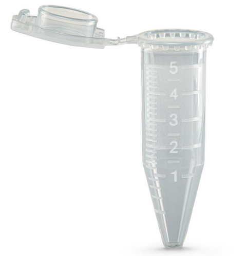 Diamond Midi Centrifuge Tube, 5.0 mL, Polypropylene, Attached Snap Cap, Graduated, Amber, Non-Sterile, 2000/CS (10 Boxes of 4 Bags of 50), Globe Scientific, 111578A