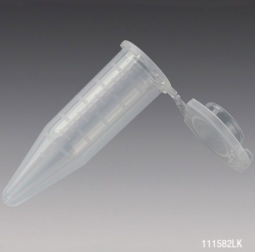 Diamond Midi Centrifuge Tube, 5.0 mL, Polypropylene, Attached Locking Snap Cap, Graduated, Natural, Lot Certified, Non-Sterile, 3000/CS, Globe Scientific, 111582LK