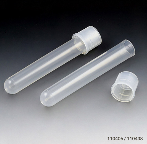Culture Tube, 12 x 75 mm, 5 mL, Polypropylene, with Separate Dual Position Cap, 1000/CS, Globe Scientific, 110406