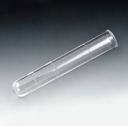 Test Tube, 16 x 100 mm (12 mL), Polystyrene, with Rim, Graduated at 2.5, 5 & 10mL, Non-Sterile, 2000/CS (4 Bags of 500), Globe Scientific, 111010