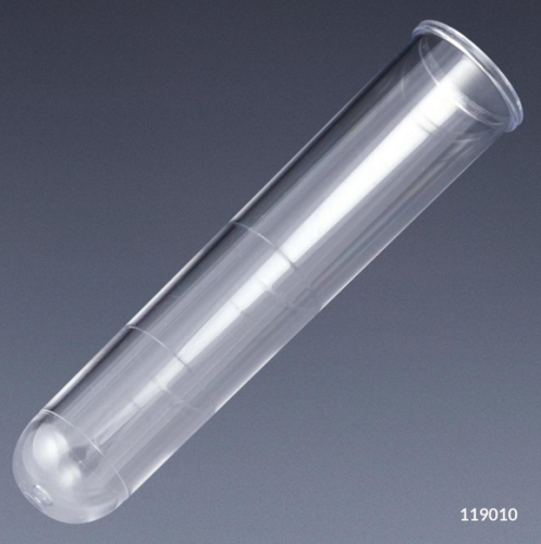 Test Tube, 16 x 75 mm (8 mL), Polystyrene, with Rim, Non-Sterile, 2500/CS, Globe Scientific, 119010