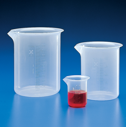 Beaker, Polypropylene (PP), Molded Graduations, 250 mL, EA, Globe Scientific, 601805-1