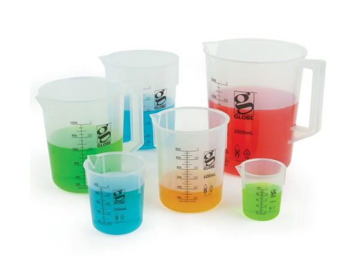 Beaker, Diamond Essentials, Griffin Style, Low Form, Printed Graduations, Polypropylene (PP), 5000 mL, 4/CS, Globe Scientific, 3650-5M
