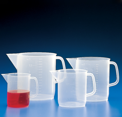 Beaker with Handle, Polypropylene (PP), Molded Graduations, 5000 mL, EA, Globe Scientific, 601160-1