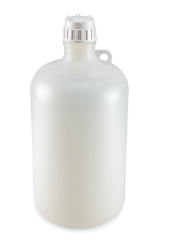 Bottle, Narrow Mouth, Polypropylene (PP) Bottle, Attached Polypropylene (PP) Screw Cap, 8 L (2 Gallons), 6/CS, Globe Scientific, 7058000