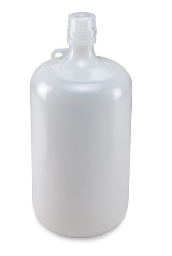 Bottle, Narrow Mouth, Low-Density Polyethylene (LDPE) Bottle, Attached Polypropylene (PP) Screw Cap, 4 L (1 Gallon), 6/CS, Globe Scientific, 7074000