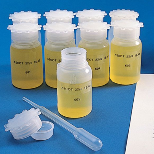 Bottle with Screwcap, Wide Mouth, Round, Graduated, Low-Density Polyethylene (LDPE), Cap: Polypropylene (PP), 500 mL, 12/PK, Globe Scientific, 600411-12