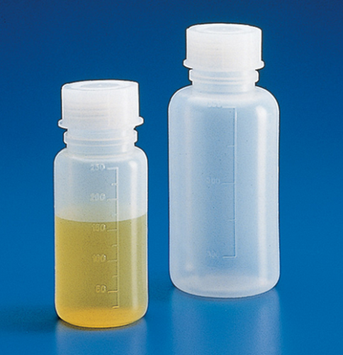 Bottle with Screwcap, Wide Mouth, Low-Density Polyethylene (LDPE), Graduated, 1000 mL, ** SPECIAL ORDER ITEM **, 5/PK, Globe Scientific, 601616-5
