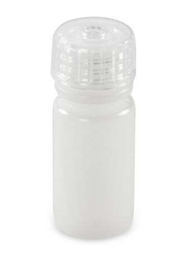 Bottle, Narrow Mouth, Boston Round, High-Density Polyethylene (HDPE) with Polypropylene (PP) Closure, 4 mL, Bulk Packed with Bottles and Caps Bagged Separately, 2000/CS, Globe Scientific, 7560004BKS