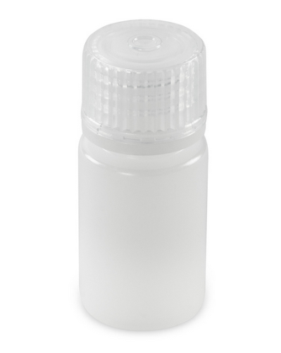 Bottle, Narrow Mouth, Boston Round, High-Density Polyethylene (HDPE) with Polypropylene (PP) Closure, 15 mL, Bulk Packed with Bottles and Caps Bagged Separately, 2000/CS, Globe Scientific, 7560015BKS