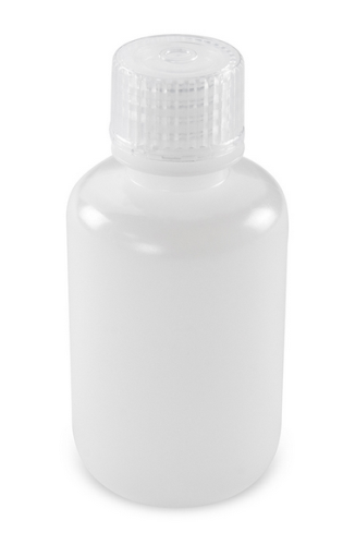 Bottle, Narrow Mouth, Boston Round, High-Density Polyethylene (HDPE) with Polypropylene (PP) Closure, 60 mL, Bulk Packed with Bottles and Caps Bagged Separately, 1000/CS, Globe Scientific, 7560060BKS