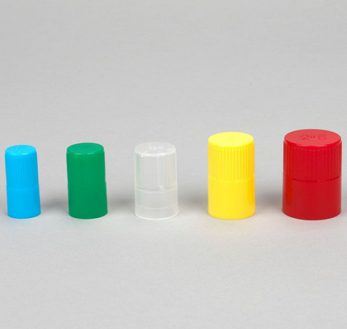 Diamond Culture Tube Cap for 25 mm Glass Culture Tubes, Polypropylene (PP) Blue, 500/CS (5 Bags of 100), Globe Scientific, 118158B