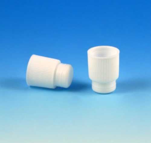 Cap, Plug, 16 mm, High Grip, White, Polyethylene (PE), 1000/Pack, Globe Scientific, 116132