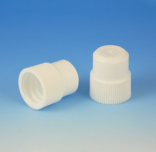 Cap, Plug, 16 mm, White, Polyethylene (PE), 10000/CS (10 Bags of 1000), Globe Scientific, 116142