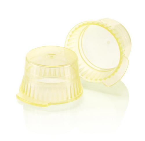 Snap Cap, Translucent Yellow, Low Density Polyethylene (LDPE) for 13 mm Glass and Evacuated Tubes and 12 mm Plastic Test Tubes, 1000/Pack, Globe Scientific, 113143Y
